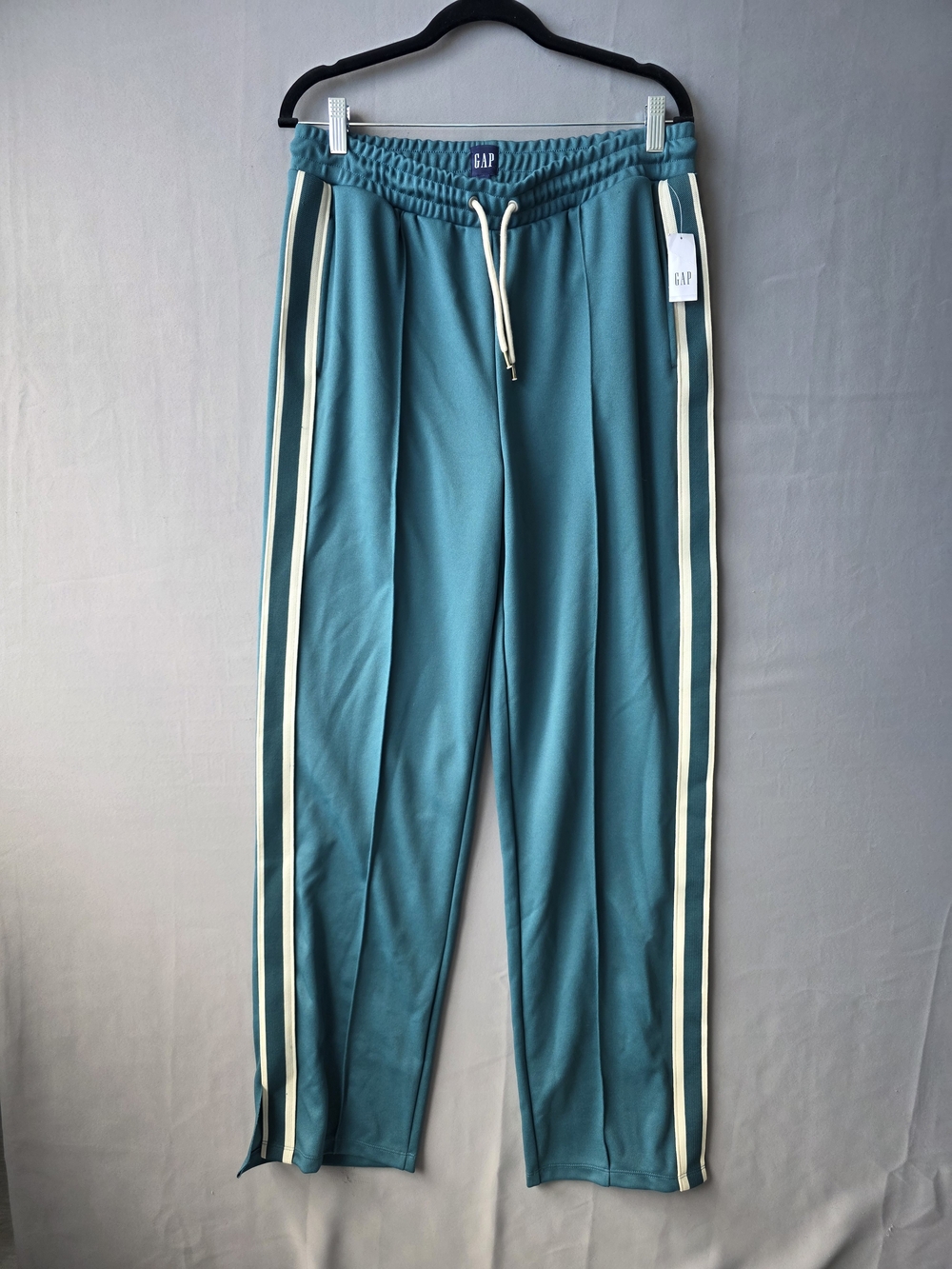 GAP Men’s L Tall Teal Track Pants Side Stripe Drawstring New With Tags